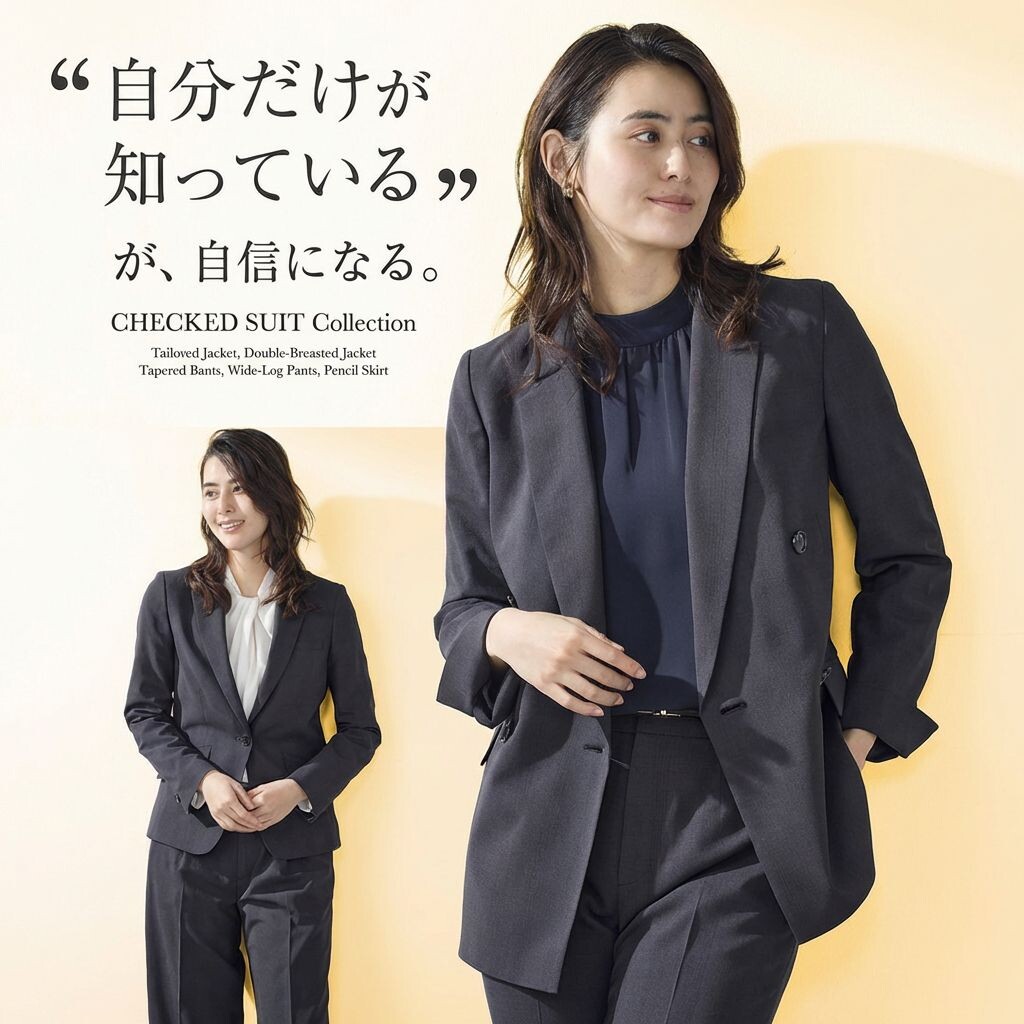 洗える＆縦横ストレッチ】クラシカルなシャドウチェック柄スーツ