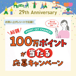 【29th Anniversary】総額100万ポイントが当たる!応募キャンペーン