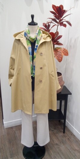 フード付きスプリングコート