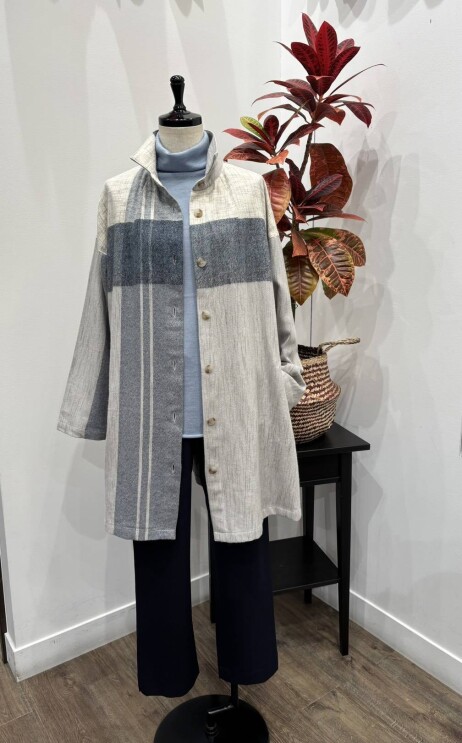 起毛ロング丈ジャケット