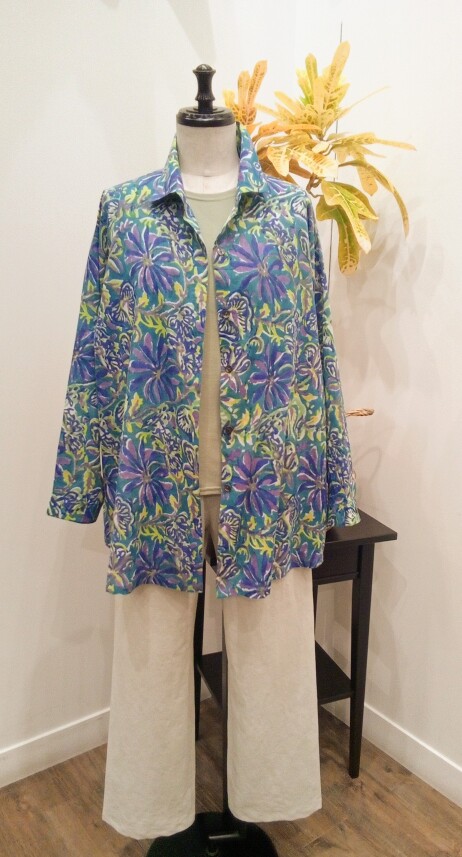 コットン長袖ブラウス